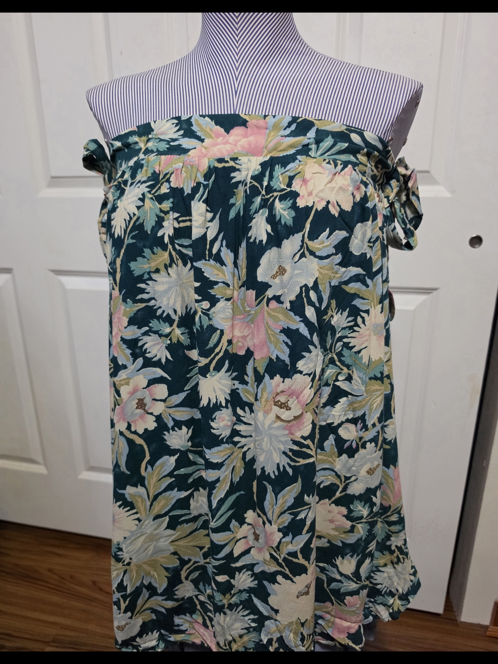 Floral Off-Shoulder Blouse in Teal and Pink